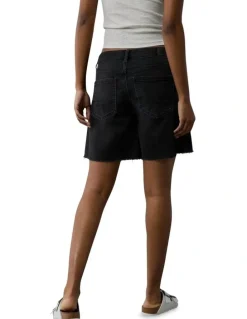 American Eagle 8 Dreamy Drape Stretch Low-Rise Baggy Jort Shorts in Black