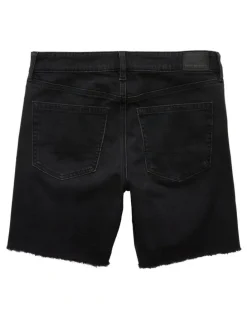 American Eagle 8 Dreamy Drape Stretch Low-Rise Baggy Jort Shorts in Black
