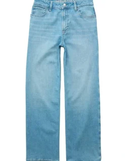 American Eagle Dreamy Drapey Stretch Super High-Waisted Baggy Wide-Leg Jeans in Moon Stone Light