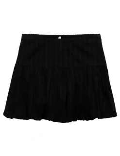 American Eagle High-Waisted Smocked Bubble Skirt in Black
