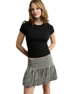 American Eagle High-Waisted Smocked Bubble Skirt in Multi