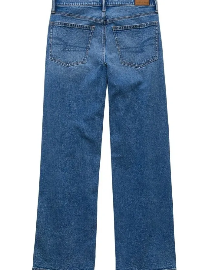 American Eagle Strigid Low-Rise Ultra Wide-Leg Jeans in Medium Tinted Indigo