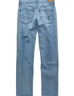 American Eagle Strigid Low-Rise Baggy Straight Jean in Fresh Bright