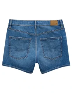 American Eagle Strigid Super High-Waisted Relaxed Denim Short in Indigo