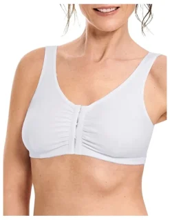 Amoena Frances Soft Cup Leisure Bra in White/Beige