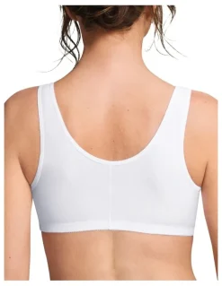 Amoena Frances Soft Cup Leisure Bra in White/Beige