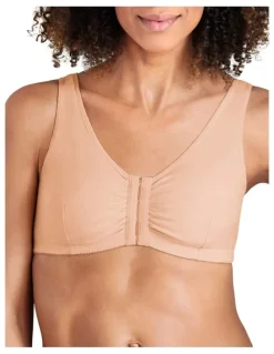 Amoena Frances Soft Cup Leisure Bra in White/Beige
