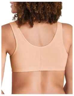 Amoena Frances Soft Cup Leisure Bra in White/Beige