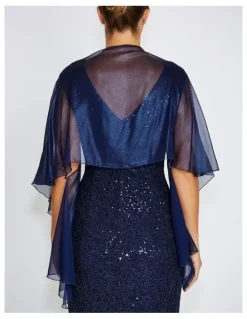Anthea Crawford Fortuna Metallic Silk Shrug