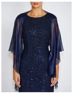 Anthea Crawford Fortuna Metallic Silk Shrug