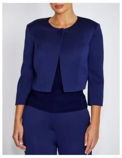 Anthea Crawford Jackie Satin Crepe Cropped Jacket