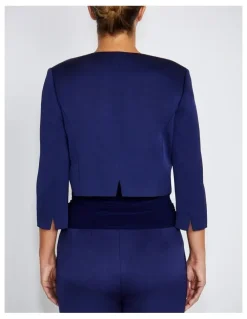 Anthea Crawford Jackie Satin Crepe Cropped Jacket