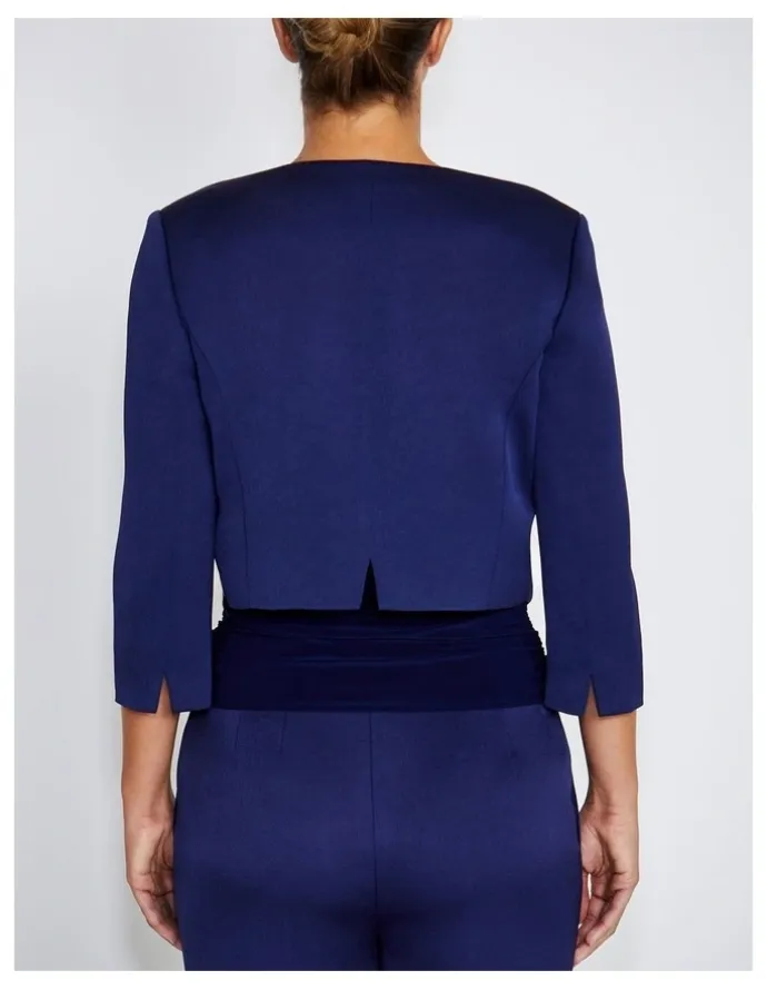 Anthea Crawford Jackie Satin Crepe Cropped Jacket