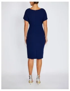 Anthea Crawford Alina Stretch Crepe Dress in Navy
