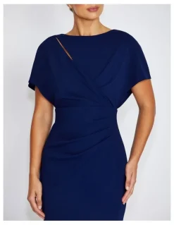 Anthea Crawford Alina Stretch Crepe Dress in Navy