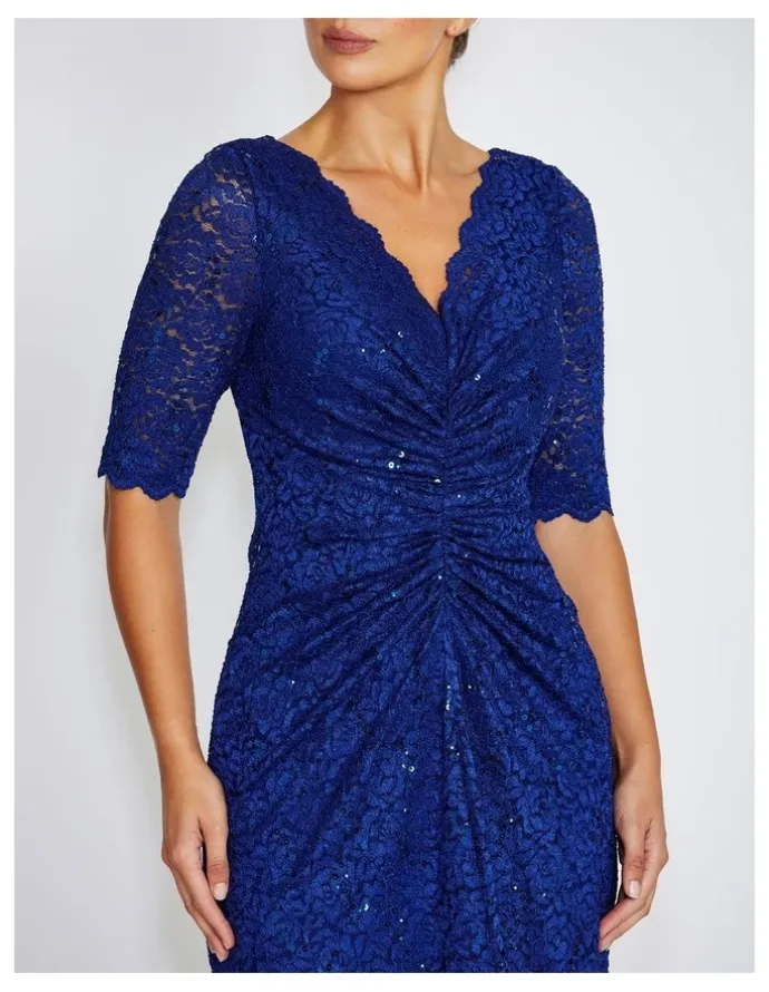 Anthea Crawford Nina Stetch Lace Dress in Periwinkle