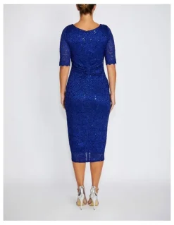 Anthea Crawford Nina Stetch Lace Dress in Periwinkle