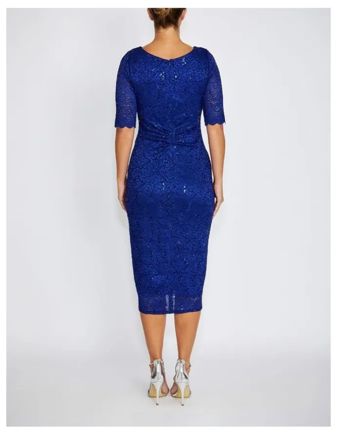 Anthea Crawford Nina Stetch Lace Dress in Periwinkle