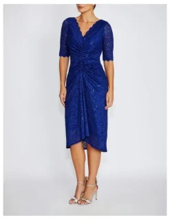 Anthea Crawford Nina Stetch Lace Dress in Periwinkle