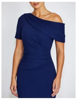 Anthea Crawford Sasha Stretch Crepe Gown in Navy