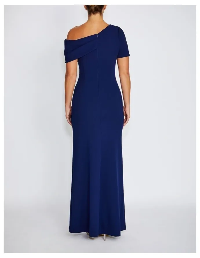 Anthea Crawford Sasha Stretch Crepe Gown in Navy