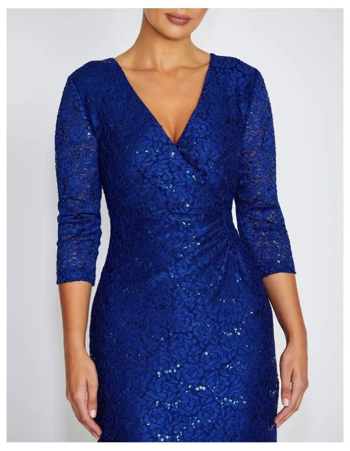 Anthea Crawford Soraya Stretch Lace Gown in Periwinkle