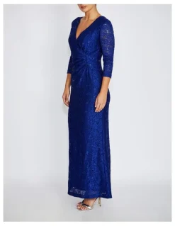 Anthea Crawford Soraya Stretch Lace Gown in Periwinkle