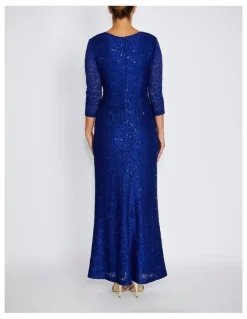 Anthea Crawford Soraya Stretch Lace Gown in Periwinkle