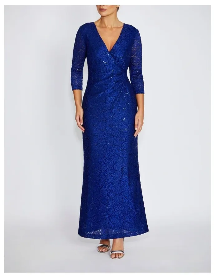 Anthea Crawford Soraya Stretch Lace Gown in Periwinkle