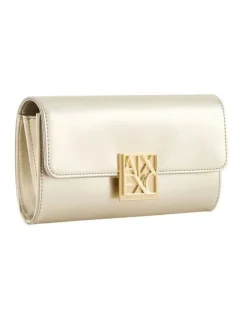 Armani Exchange Amy Patent Crossbody Bag in Light Gold