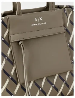 Armani Exchange Natalie Tie Shopper Tote Bag in Brown Bass