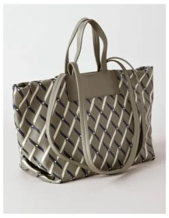 Armani Exchange Natalie Tie Shopper Tote Bag in Brown Bass