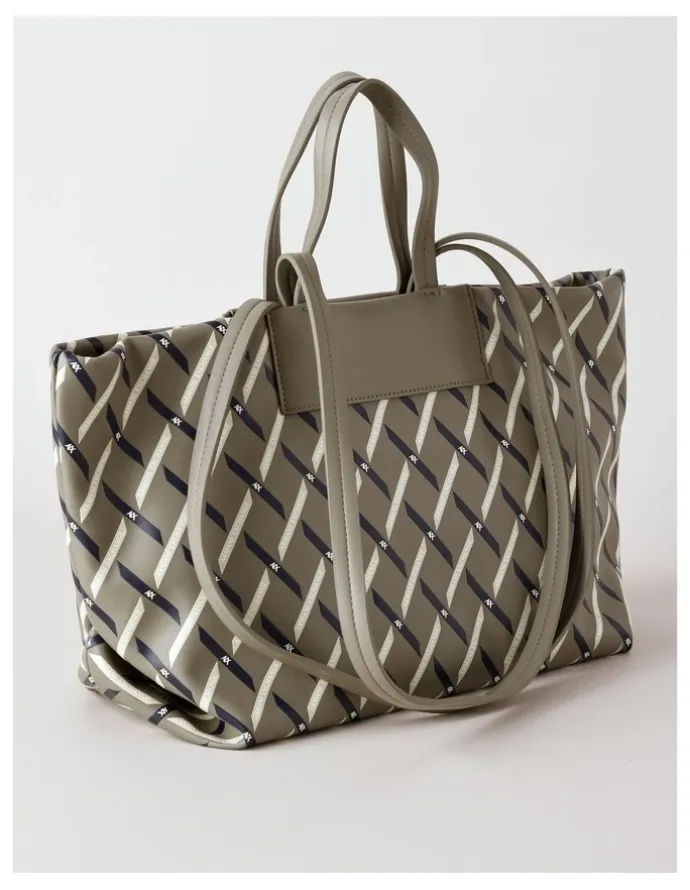 Armani Exchange Natalie Tie Shopper Tote Bag in Brown Bass