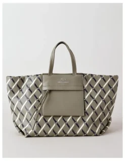 Armani Exchange Natalie Tie Shopper Tote Bag in Brown Bass