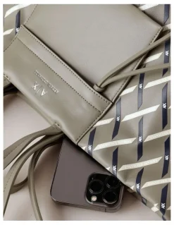 Armani Exchange Natalie Tie Shopper Tote Bag in Brown Bass