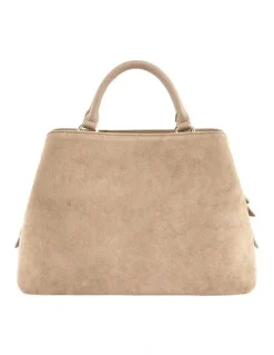 Armani Exchange Nicole Suede Tote Bag in Sand