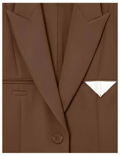 Armani Exchange Salt Lake Off Single Breasted Blazer in Brown