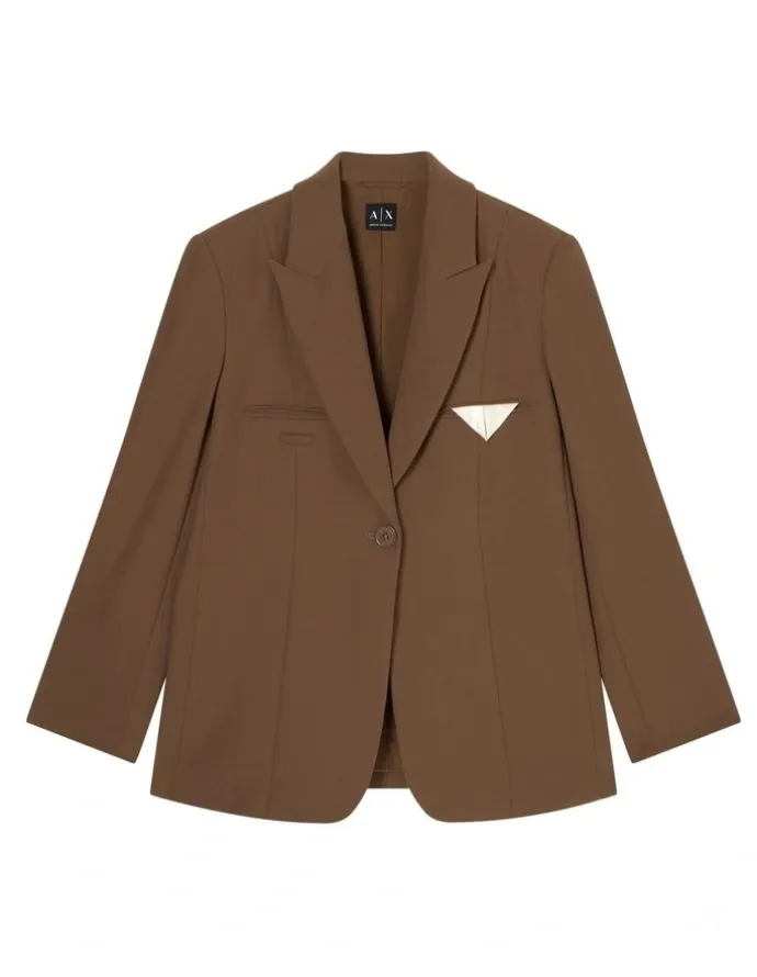 Armani Exchange Salt Lake Off Single Breasted Blazer in Brown