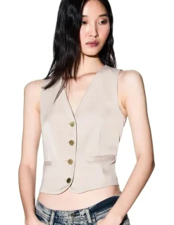 Armani Exchange Salt Lake Waistcoat in Sand