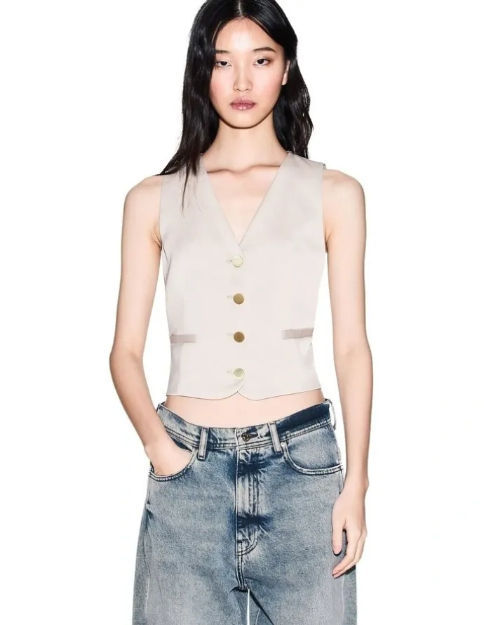 Armani Exchange Salt Lake Waistcoat in Sand