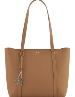 Armani Exchange Silvye Shopping Tote Bag in Mineral/Ramie
