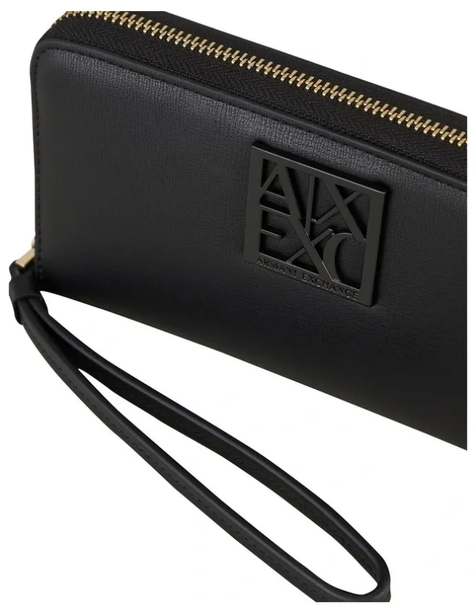 Armani Exchange Susy Zip Around Wallet in Black