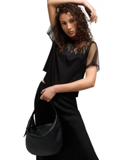 Armani Susie Soft Medium Shoulder Bag in Black