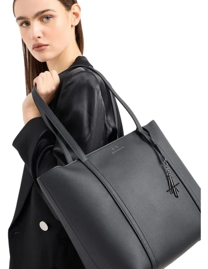 Armani Sylvie Shopper Tote Bag in Black