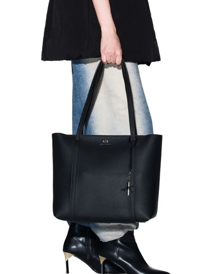 Armani Sylvie Shopper Tote Bag in Black