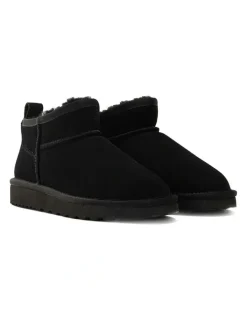 Aus Wooli Ugg Airlie Ultra Mini Boots in Black