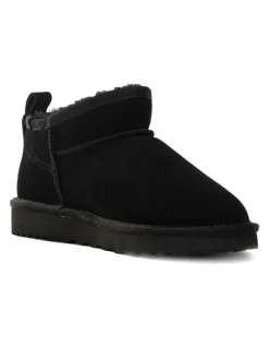 Aus Wooli Ugg Airlie Ultra Mini Boots in Black