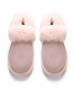 Aus Wooli Ugg Coogee Scuff Slippers in Pink