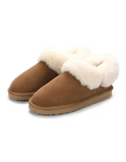 Aus Wooli Ugg Coogee Scuff Slippers in Brown