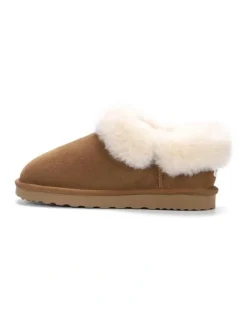 Aus Wooli Ugg Coogee Scuff Slippers in Brown